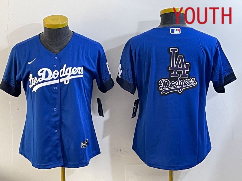 Youth  Los Angeles Dodgers blank 2024 blue jersey 202411202->youth mlb jersey->Youth Jersey